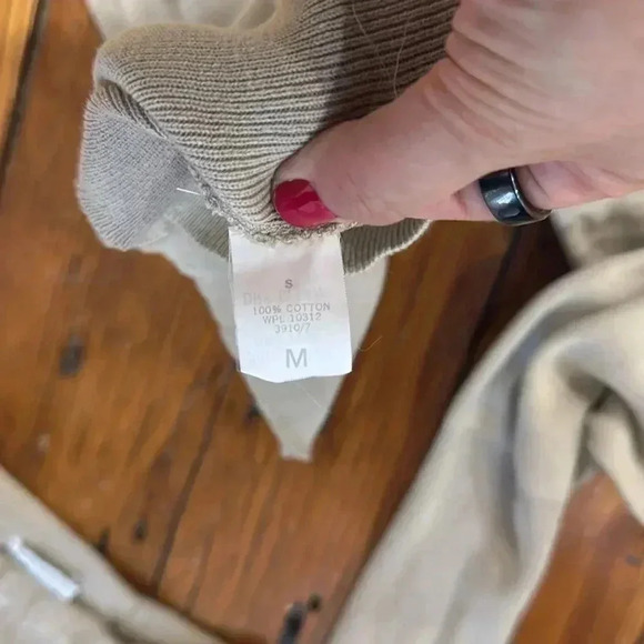 Joan Vass USA tan cream 100% cotton sweater and skirt set size small/medium - Picture 9 of 9